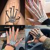 1 шт. Новые украшения Мода Личность Панк Череп Кость руки Универсальное кольцо на пять пальцев Браслет Интегрированная цепь