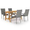 Day and Night - Day and Night Garden Dining Set 5 Pieces Gray