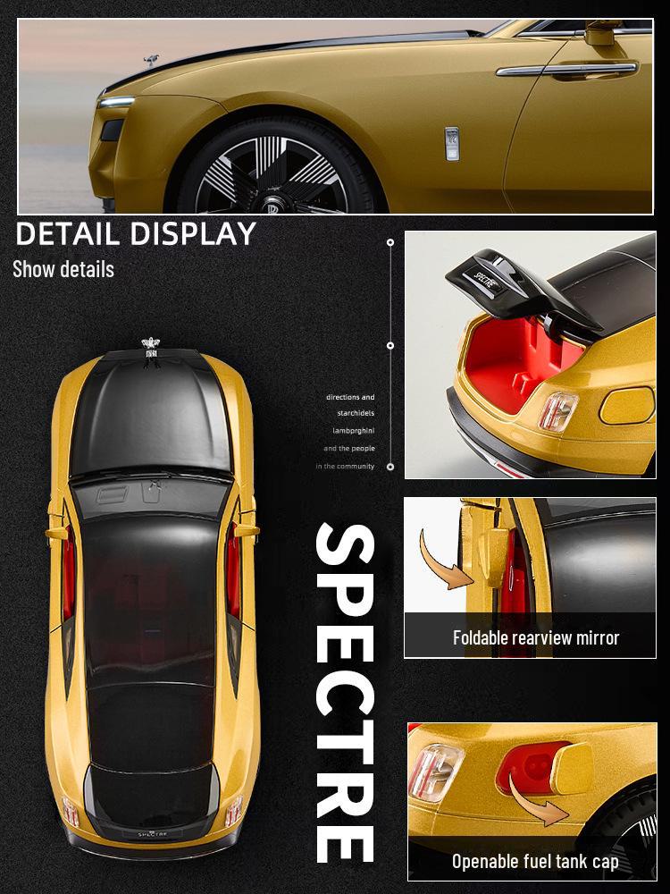 Xinao 1/24 Rolls-Royce Alloy Toy Car with Pull-Back Action, Light, and Sound Simulation.