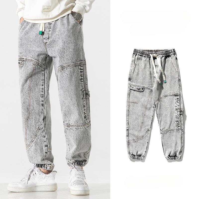 Мужские джинсы свободного покроя Feet Plus Fat Plus Pants с девятью точками