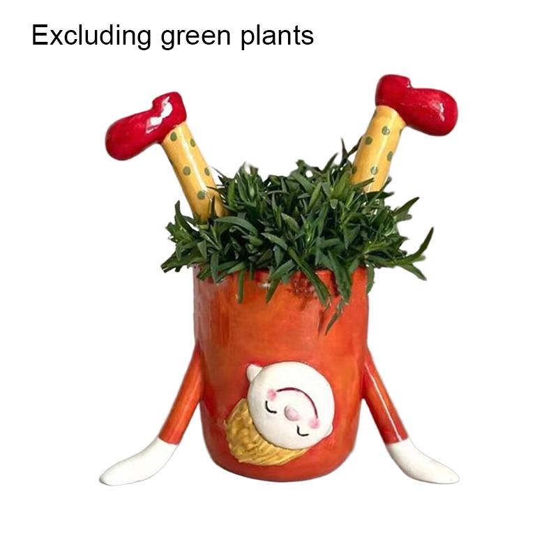 1 шт. Перевернутая девушка, причудливая, забавная, игривая, скульптура из смолы, креативный декор для сада, кашпо, горшок для растений 12x11x20 см