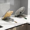 Foldable Kitchen Pot Lid Holder Plastic Pot Cover Rack Multifunction Spoon Rest Spatula Storage Shelf Kitchen Accessories