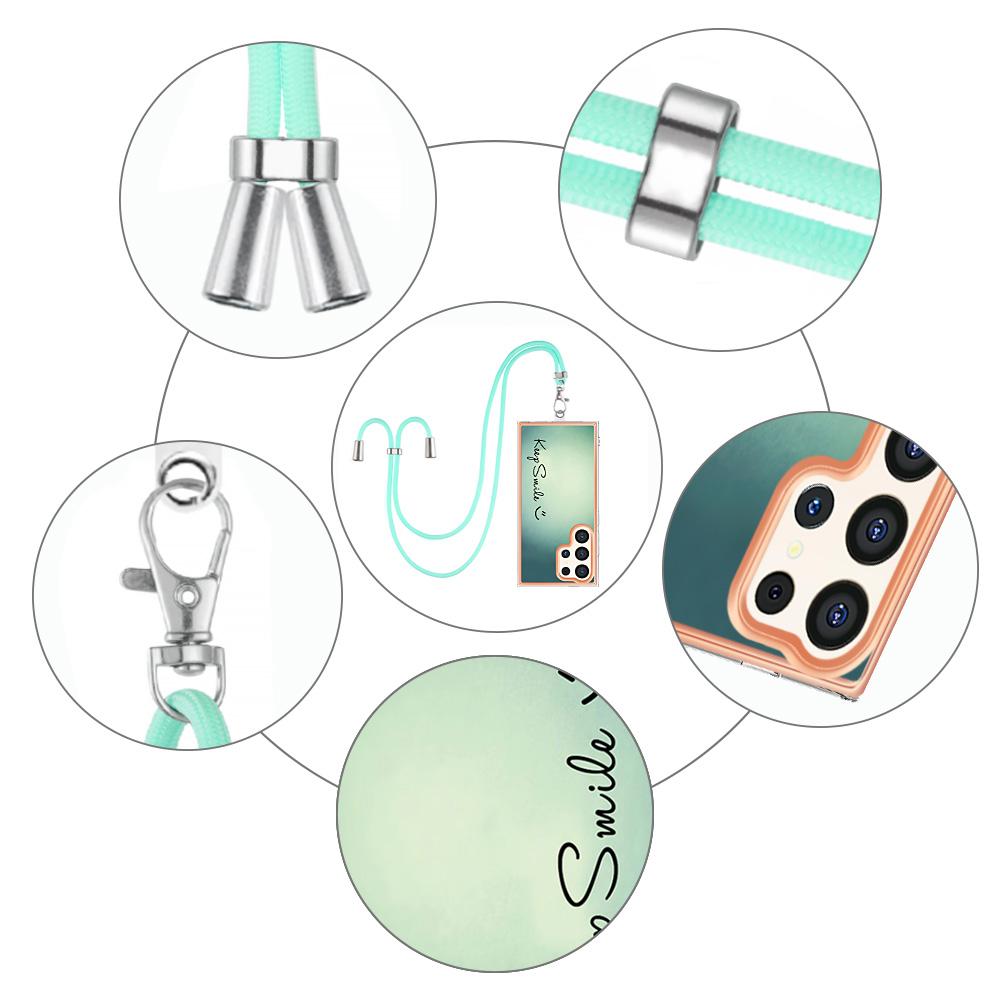 Keep Smile"Pattern Detachable Buckle Lanyard or Anti Fall Ring or Smooth Design Soft Mobile Phone Case for Samsung iPhone Redmi Oppo Moto Honor...