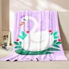 Warm and Comfortable Swan Soft Blanket Sofa Bed Cover Four Season Soft Fluffy Quilt Blanket Flannel Throw for Outdoor LeisureNap