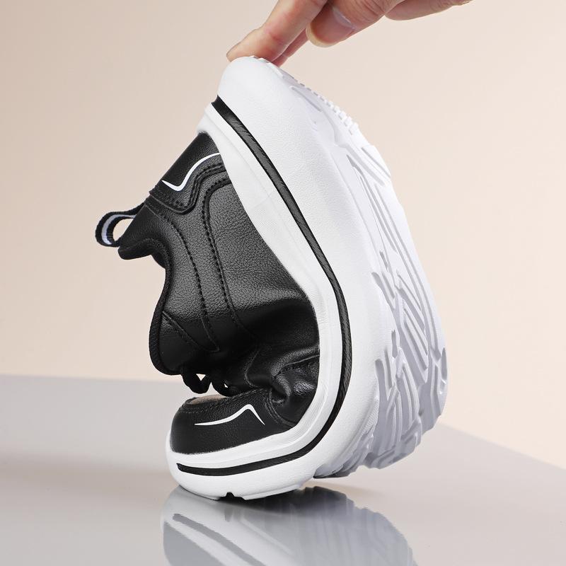 2025 Leather Student Casual Sports Shoes Travel Walking Soft Sole Driving Women's White Shoes Outdoor Jogging Hiking Shoes