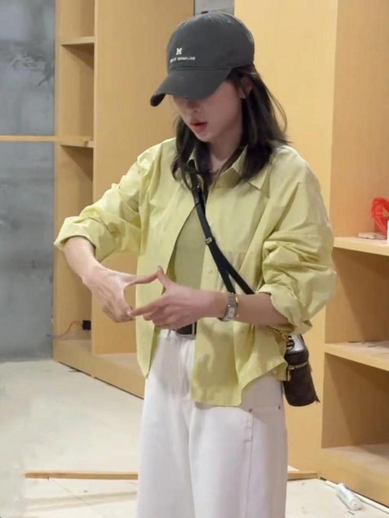 Рубашка с лацканами в корейском стиле для женщин - Весенняя мода 2025, Маленький повседневный, Свободный приталенный топ