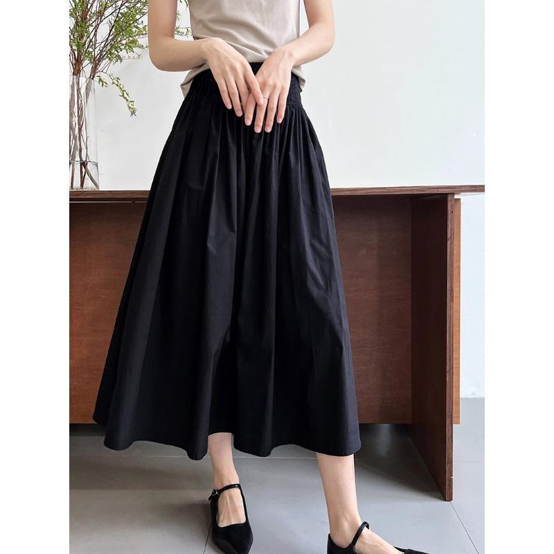 Розовая высокая талия, темпераментный дизайн, плиссированная большая распашная юбка трапециевидной формы средней длины, милая юбка-зонтик