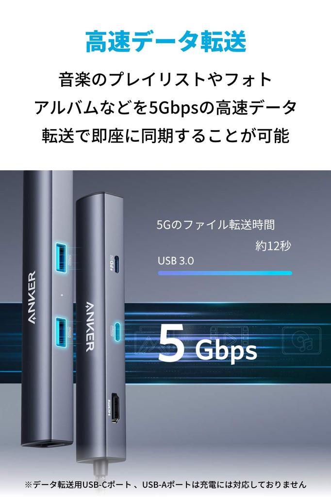 Anker PowerExpand Ethernet Hub PD 65W Port 4K HDMI Port 1Gbps Ethernet Port with Port for MacBook MacBook iPad Pro 6-in-1 USB-C USB3.0 Pro, Air,