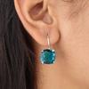 Natural Apatite Gemstone 925 Sterling Silver Jewelry Handmade Women Earrings1" EE-172-12