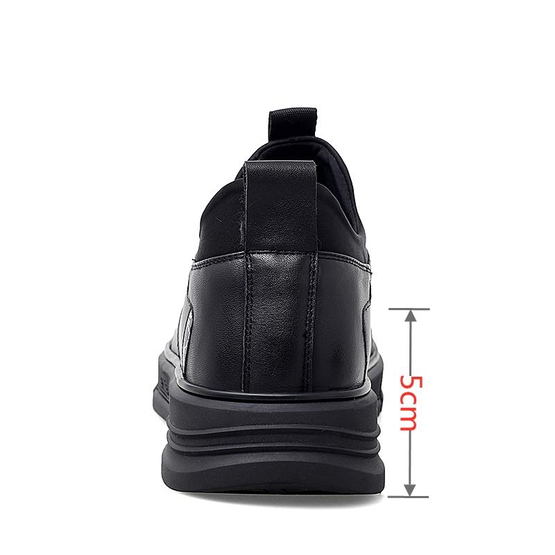 New Genuine Leather Elevator Shoes Men Sneakers Height Shoes Height Increase Shoes Tall Shoes Insole 5CM Sports Shoe