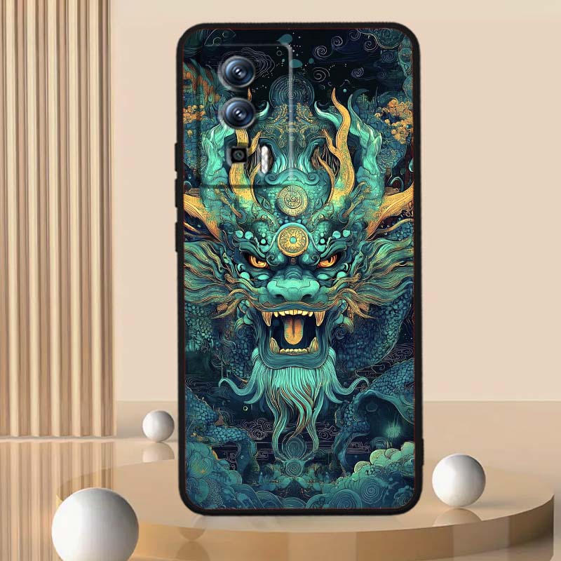 Чехол для телефона с дизайном Дракона в стиле аниме для Xiaomi Redmi 12 13C 12C 13 10C 9T A2 9A 9C 7A Note 10S 8T 10 9 8 Pro 4G 5G Черный
