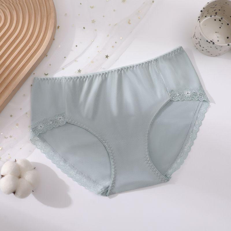 Женское хлопковое свежее простое дышащее и бесшовное удобное простое кружевное нижнее белье большого размера