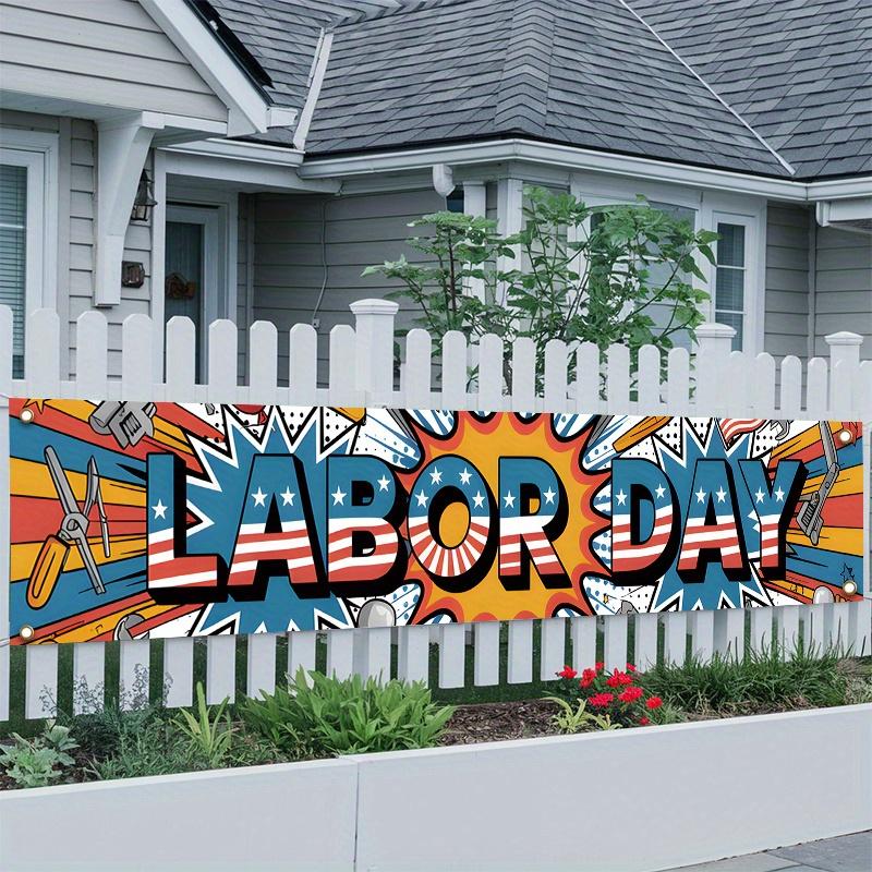 Holiday Birthday Party Outdoor Banner 17x78in, Polyester Yard Sign for Garden Fence