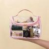 Love Heart Mesh Cosmetic Bag PVC Handheld Makeup Pouch Casual Transparent Makeup Bag  Travel