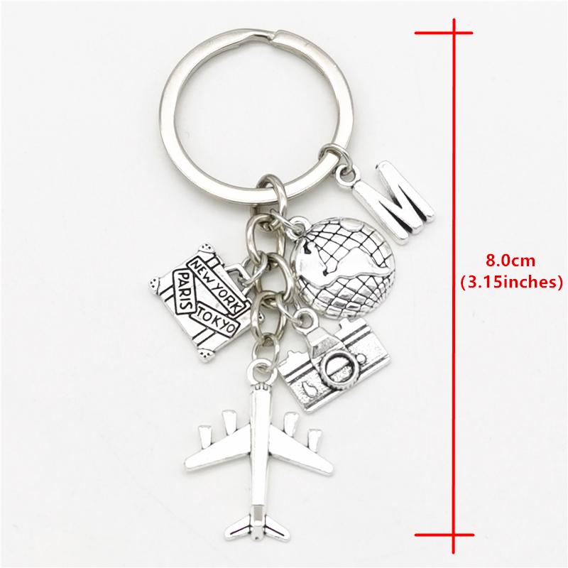 26 Букв Самолет Брелок Подвеска Самолет Брелок Земля Камера Шарм Брелок Лучшие Друзья Путешествия Ювелирные Изделия Подарки