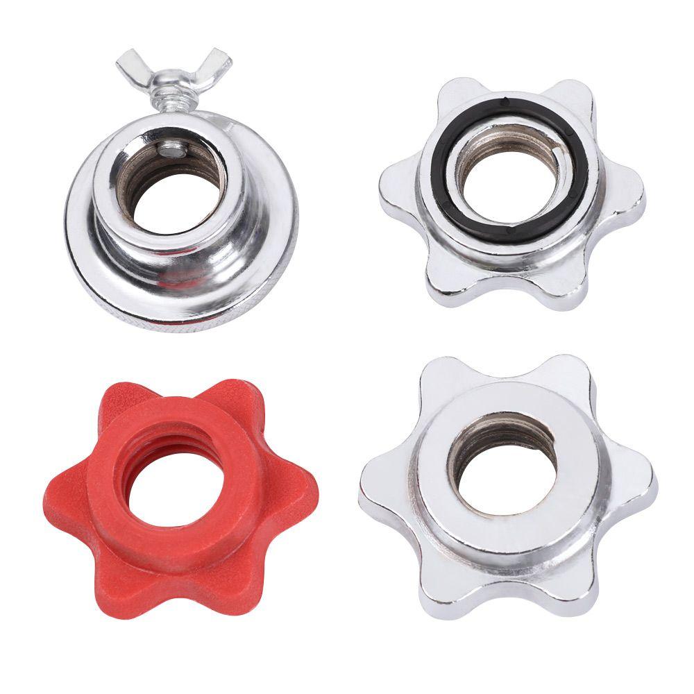 Durable Weight Gym Dumbbell Spinlock Collars Spin Lock Screw Check Nut Barbell Bar Clips