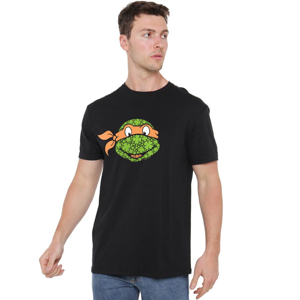 TMNT St. Patrick'S Day Clover Michelangelo T-Shirt S-5XL Black
