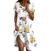 Платье в стиле бохо с коротким рукавом для женщин, повседневное, свободного кроя, летнее, сарафан с цветочным принтом и карманами