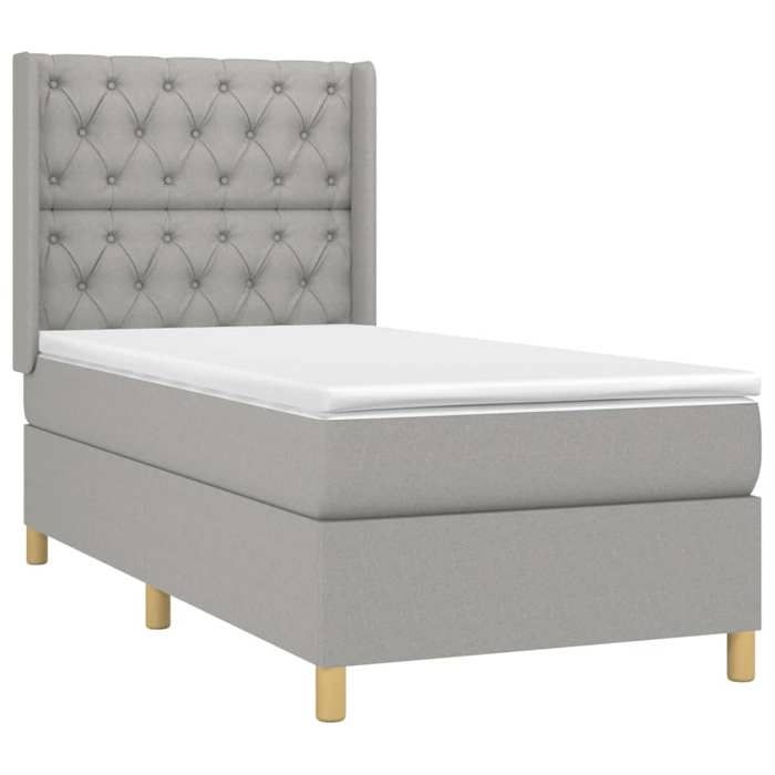 Maison Exclusive - Sommier à lattes de lit avec matelas Gris clair 80x200 cm Tissu
