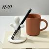 Fun Gift for Friends 3D Printed Funny Figure Pen Holder, Black White Humanoid Desk Modern Container Organizer Pencils Pens, Unique Tabletop