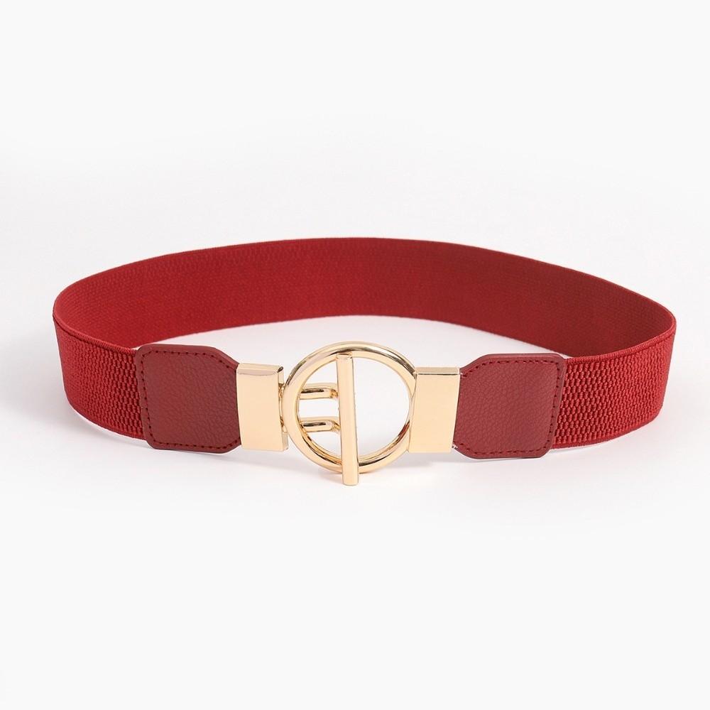 Fashion Elastic Waistband Casual Round Buckle Waist Strap Waist Belts Clothing Decoration