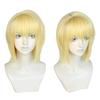 Высококачественный парик для косплея Курапика 35 см, светло-золотистые короткие волосы, термостойкие синтетические парики для косплея в стиле аниме + шапочка для парика