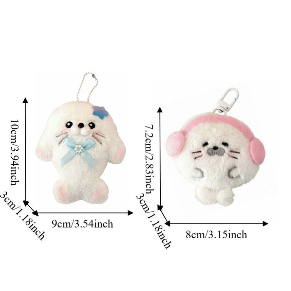 Chubby Plush Seal Pendant Kawaii Stuffed Doll Pendant Cute Fuzzy Seal Keychain Kids
