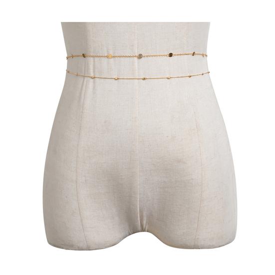 Chains Sexy Double Layer Adjustable Handmade Round Sequins Decorate Anti-rust Women Vintage Minimalism