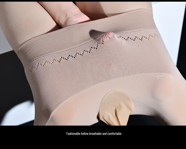 Мужские бесшовные зимние колготки с высокой талией - бархатная подкладка, сексуальные леггинсы с девятью точками