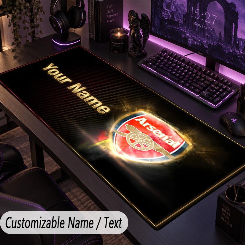 Custom Text Big Mousepad, Extended Desk Pad For Laptop Work GameArsenal FC