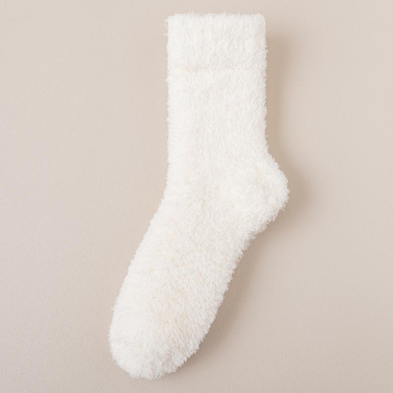 Коралловые бархатные носки для женщин на осень и зиму, толстые теплые носки для сна с бархатными лунными носками