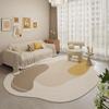 Ковры кремового стиля для спальни дома, пушистый мягкий коврик для пола, минималистичные линии, украшение гостиной, ковер, утолщенный плюшевый прикроватный коврик