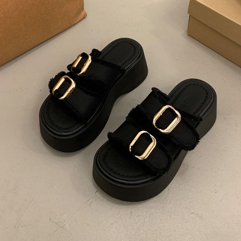 С юбкой темперамент красивые босоножки на платформе женская летняя одежда advanced sense 2025 новые универсальные римские туфли на танкетке