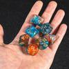 7PCS/Set Digital Acrylic Dice Polyhedral Mixed Color Dice Pearlescent Dice  for RPG DnD