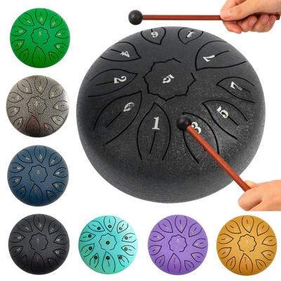 6-дюймовый стальной язычковый барабан с нотами До мажор палочки наклейки с нотами 11 медитация йога звукотерапия