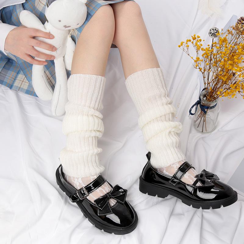 Women Gaiters Boot Cuffs Thigh High Warm Knitted Knee Socks Black Harajuku Leg Warmers Gifts Gothic Lolita Goth Y2k Foot Cover