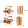 1 or 3 Layers 1pc Portable Wood Artist Painting Easel with Fold Down,drawer Can Store Brush&paint box,Outdoor Sketching Stand with Handle.