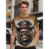 Футболка с 3D-принтом в виде черепа, летний ретро-топ, мужская модная футболка