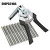 Hog Ring Plier Tool and 600Pcs M Clips Staples Rabbit Chicken Mesh Cage Wire Fencing Caged Clamp Installation Poultry Cage Plier