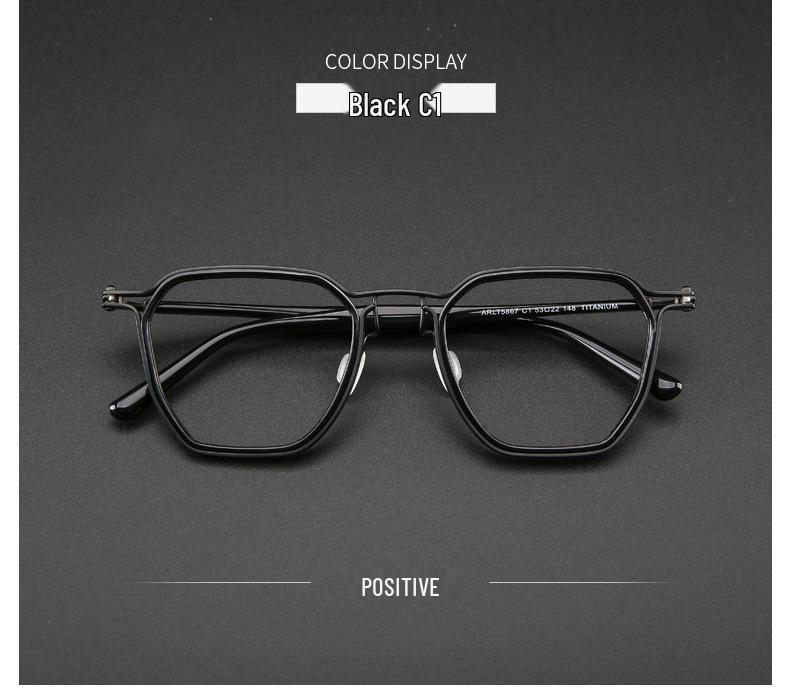 Мужская ретро оправа для очков из чистого титана 160 мм для широких лиц - Совместима с рецептурными линзами