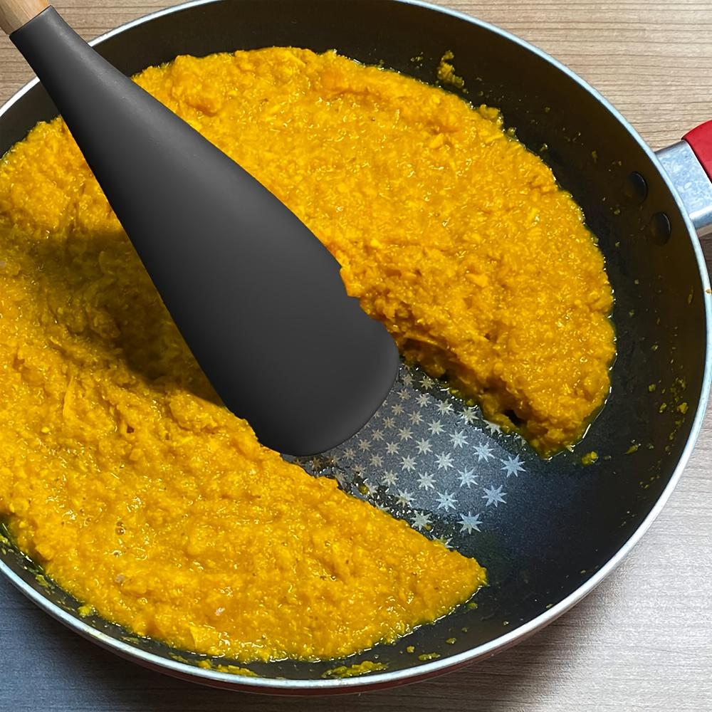1 шт. Многофункциональная ложка с деревянной ручкой - Прочная - Отлично подходит как для приготовления, так и для сервировки, Безопасна для антипригарных кухонных поверхностей