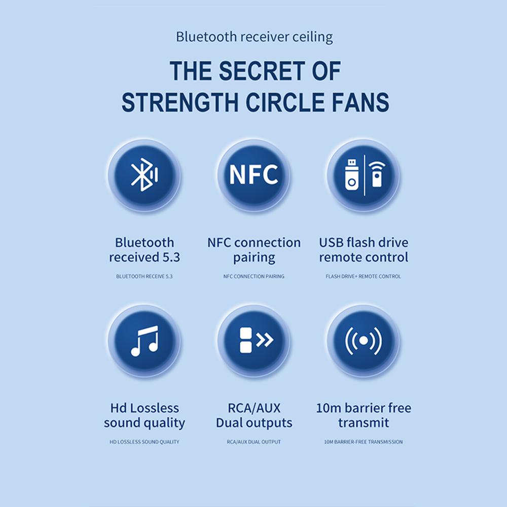 NFC Bluetooth Receiver 2RCA PD 3.5mm Jack Aux Wireless Adapter with Remote Control Car Bluetooth 5.3 Audio Receiver for TV