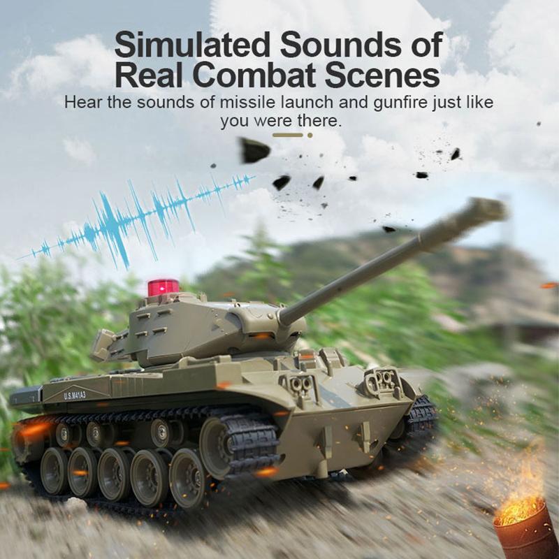 2024 New RC Tank Model Toy 2.4G Remote Control Programmable Tracked Tank Sound Effect Military Tank 1/30 Remote Control Car Toy Suitable for Boys Gift