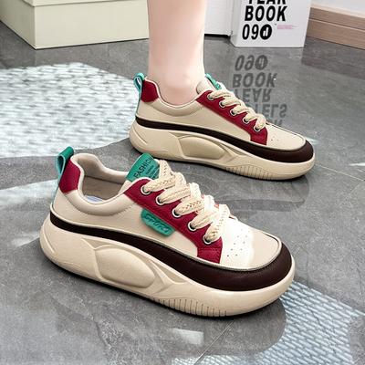 Женская обувь 2024 года, весна, новинка, корейская версия, высокие маленькие белые туфли, студенческие туфли на высокой платформе, повседневная обувь, прилив XW697