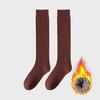Socks Women's Winter Warm Long Stockings Thick Thermal Cotton Terry Solid Harajuku Breathable Thicken Casual Knee High Socks