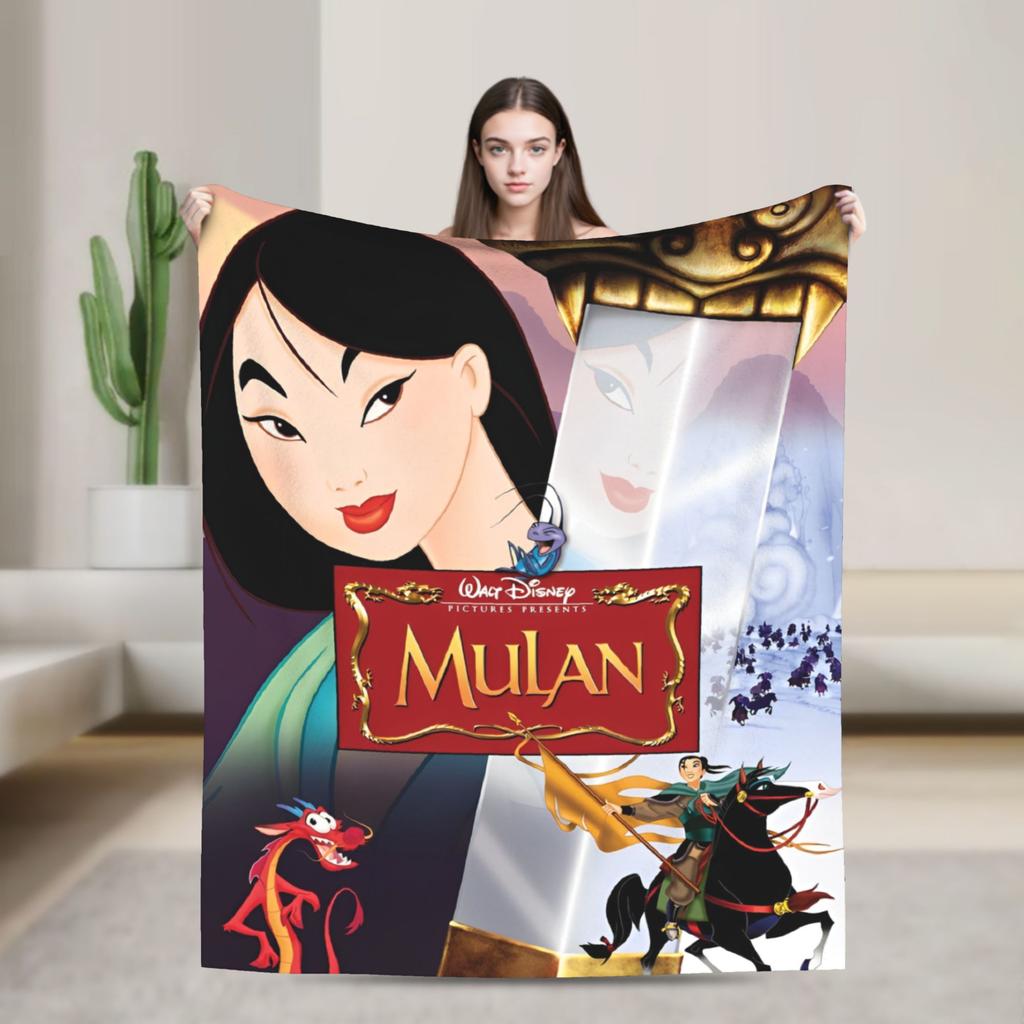 Mulan Cartoon Blankets Airplane Travel Flannel Throw Blanket For Outdoor Soft Warm Custom Quality Bedspread Birthday Gift