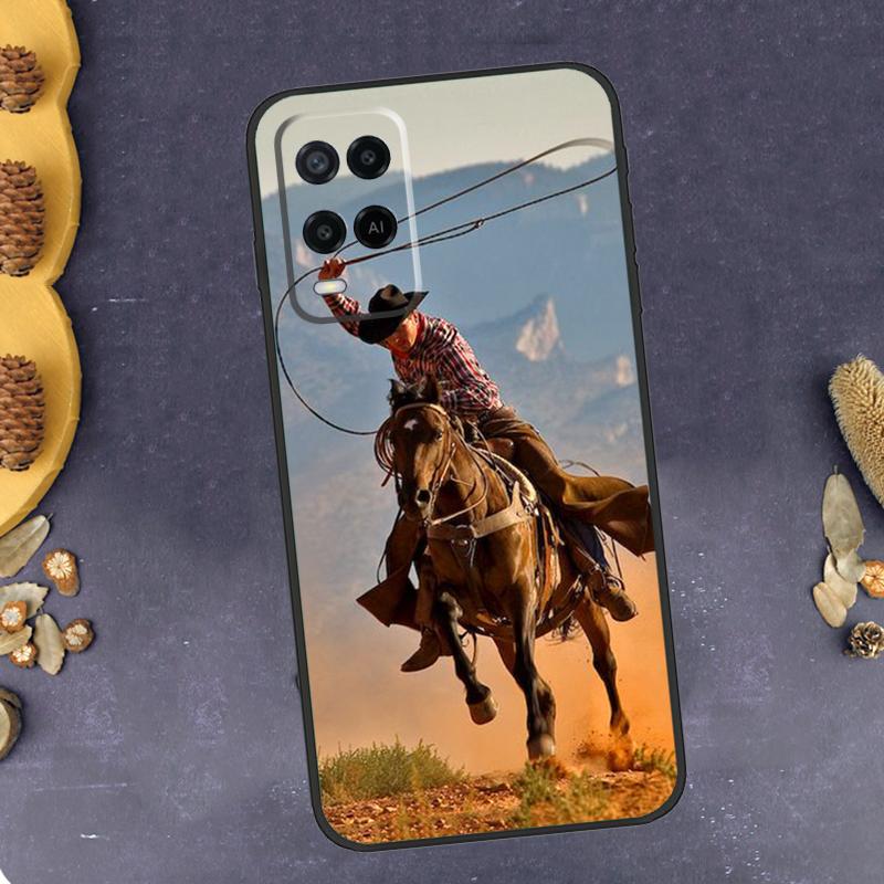 Rodeo Cowboy Lasso Horses Phone Case For Oppo A40 A60 A80 A78 A98 A18 A38 A58 A74 A94 A54 A16 A76 A96 A15 A17 A77 A57S