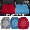 100% Waterproof Cotton Fitted Sheet with Elastic Bands Non Slip Adjustable Mattress Covers for Single Double King Queen Bed,150/180/200cm