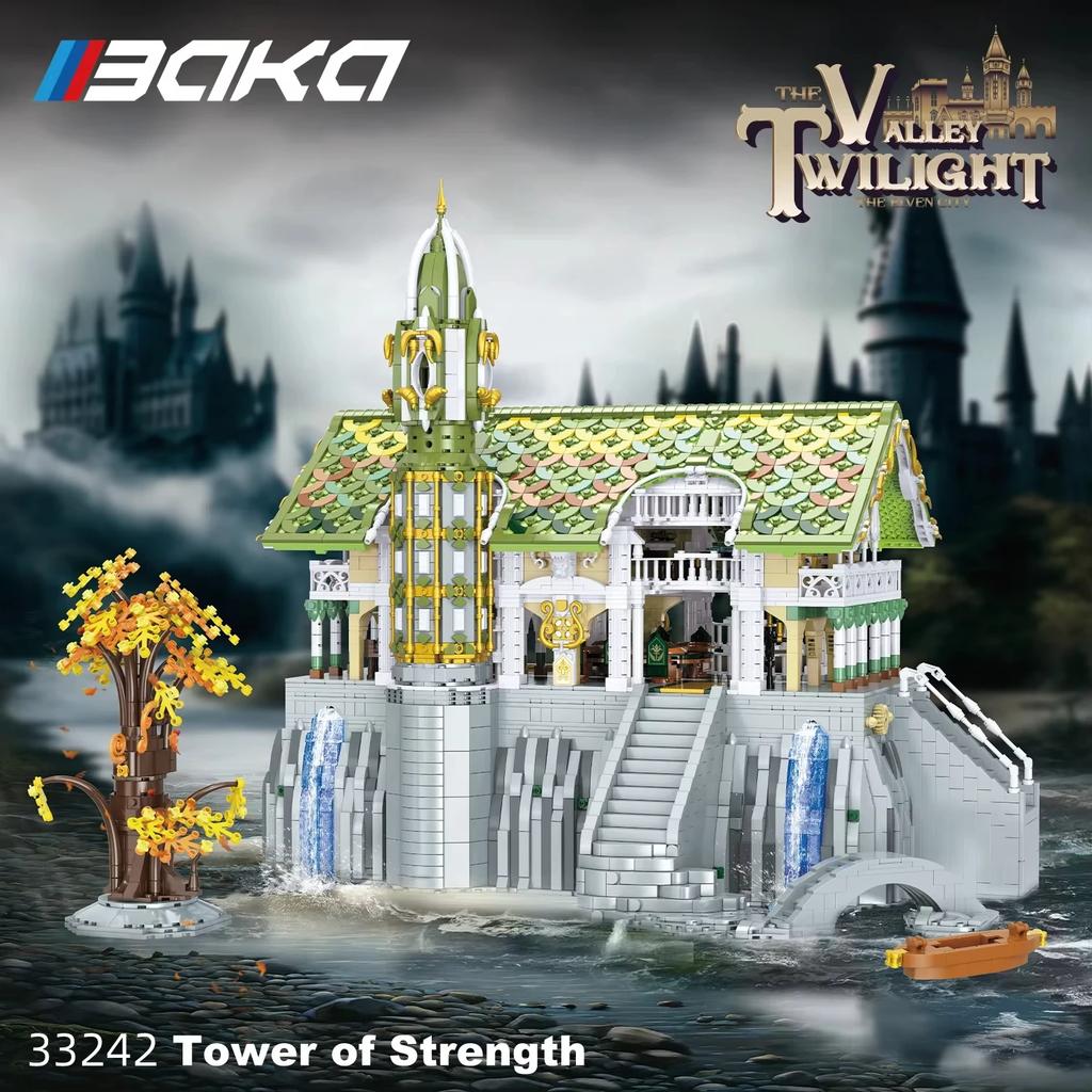 European Elf City Building Blocks Set Nine-in-one Giant Palace Models Bricks Desktop Decoration Diy Toys For Kids Holiday Gifts