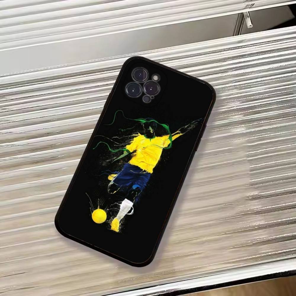 Абстрактная фигура Футбольная поддержка Чехол для телефона Для iPhone 17, 16, 15, 14, 13, 12, 11 Plus, Pro Max, Другие Мягкая черная крышка